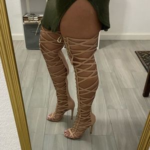 Size 8 Tan Thigh High Boots